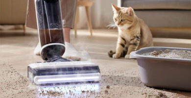 The Tineco Floor One S7 Steam mop uses steam as hot as 284 degrees to effectively remove dirt and grime from hard floors, and its cordless design provides up to 40 minutes of run time per charge.