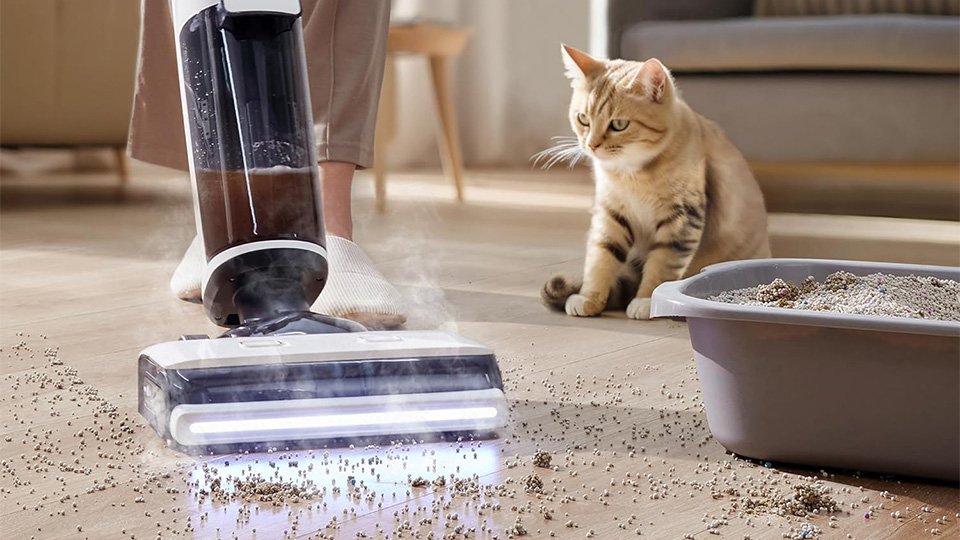 The Tineco Floor One S7 Steam mop uses steam as hot as 284 degrees to effectively remove dirt and grime from hard floors, and its cordless design provides up to 40 minutes of run time per charge.