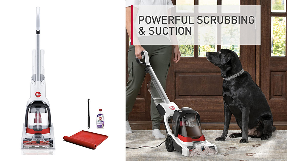 This upright carpet cleaner is perfect for pet messes, high traffic areas, area rugs and small spaces.